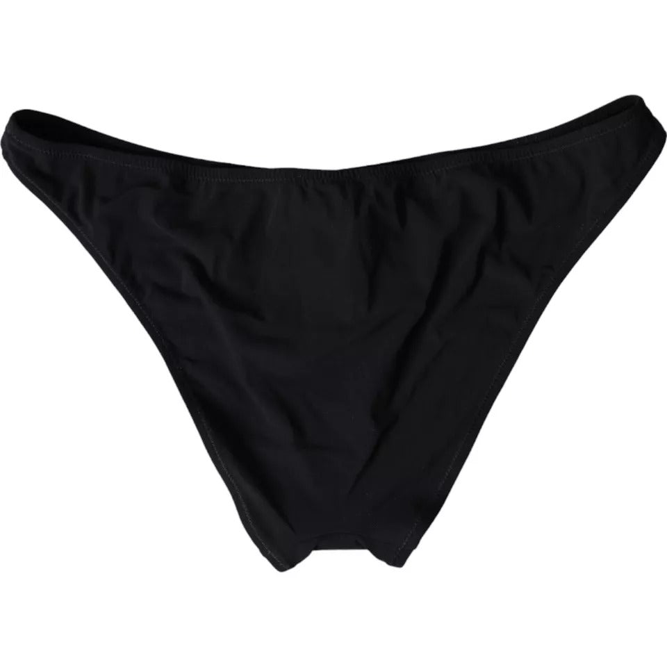 Black Nylon Swimwear Beachwear Bottom Bikini