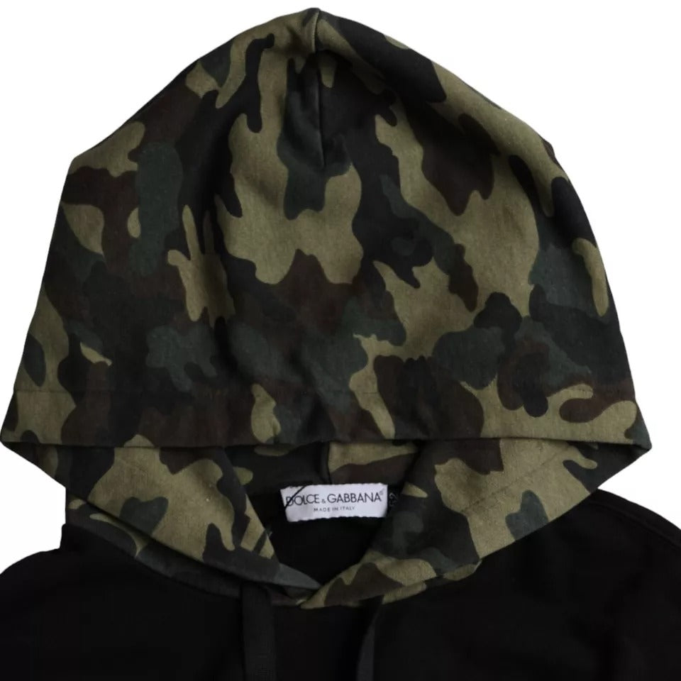 Black Camouflage Hooded Sweatshirt Sweater