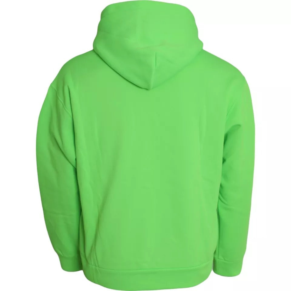 Green Logo Hooded Pullover Sweatshirt Sweater