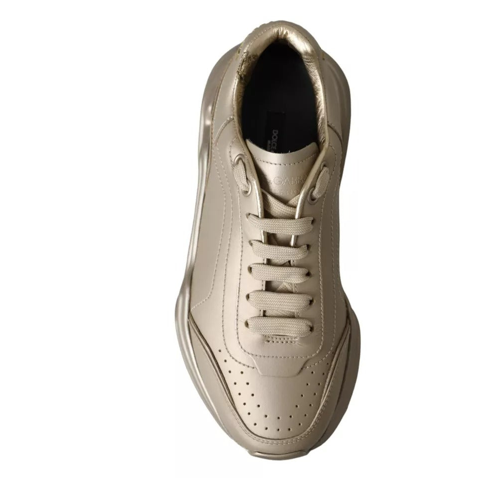 Gold Leather Daymaster Low Top Sneakers Shoes