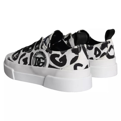 Black White Canvas Low Top Sneakers Men Shoes