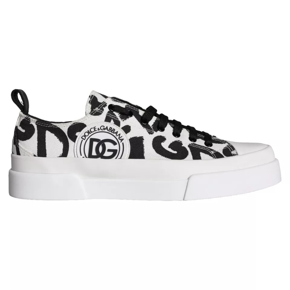 Black White Canvas Low Top Sneakers Men Shoes