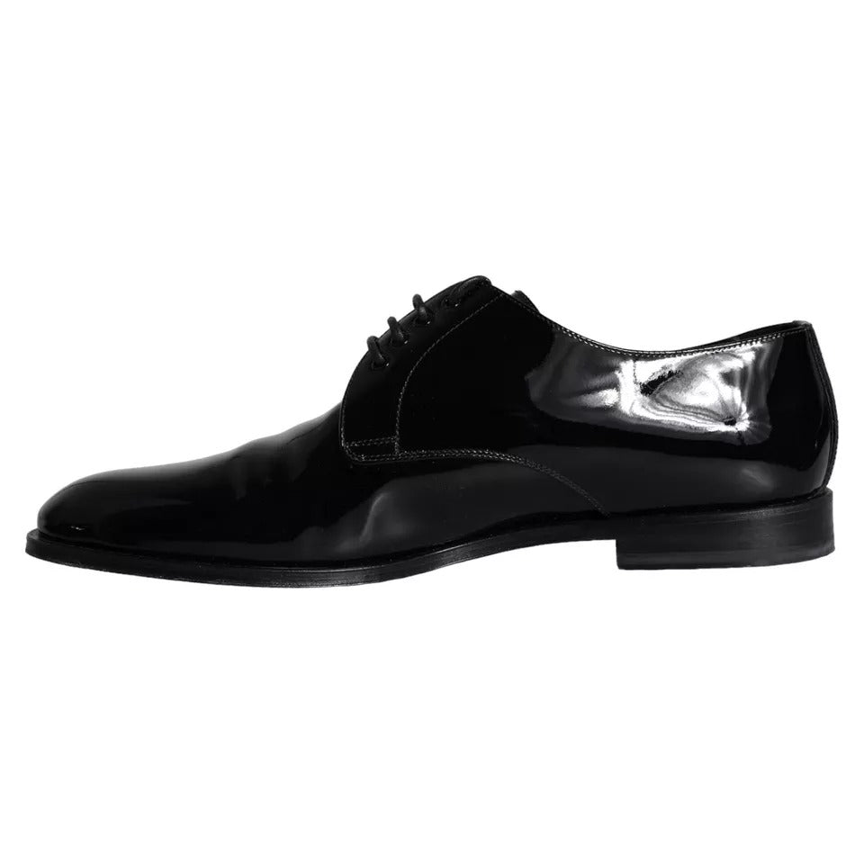 Black Calfskin Leather Derby Men Dress Shoes