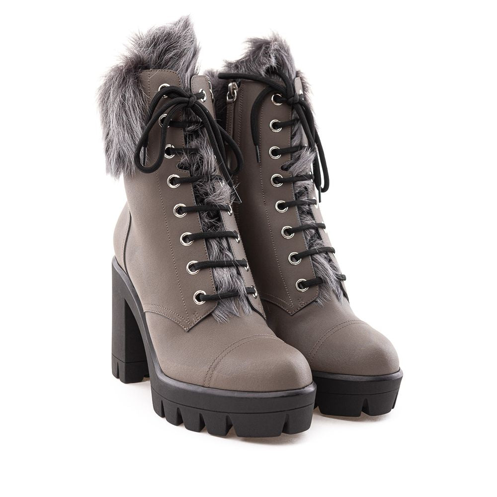 Gray Eco Leather Boot