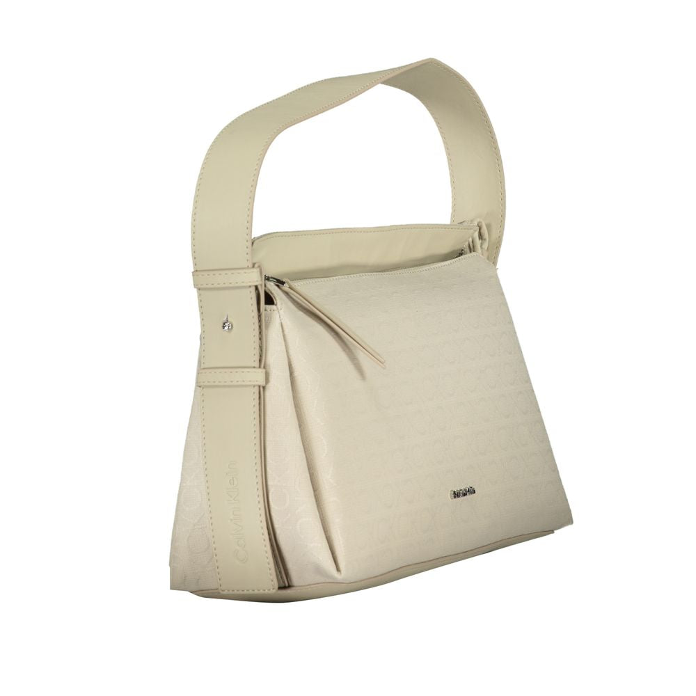 Beige Polyester Handbag