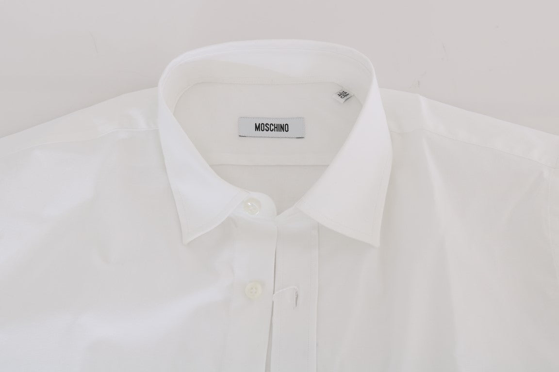 Elegant White Slim-Fit Cotton Shirt