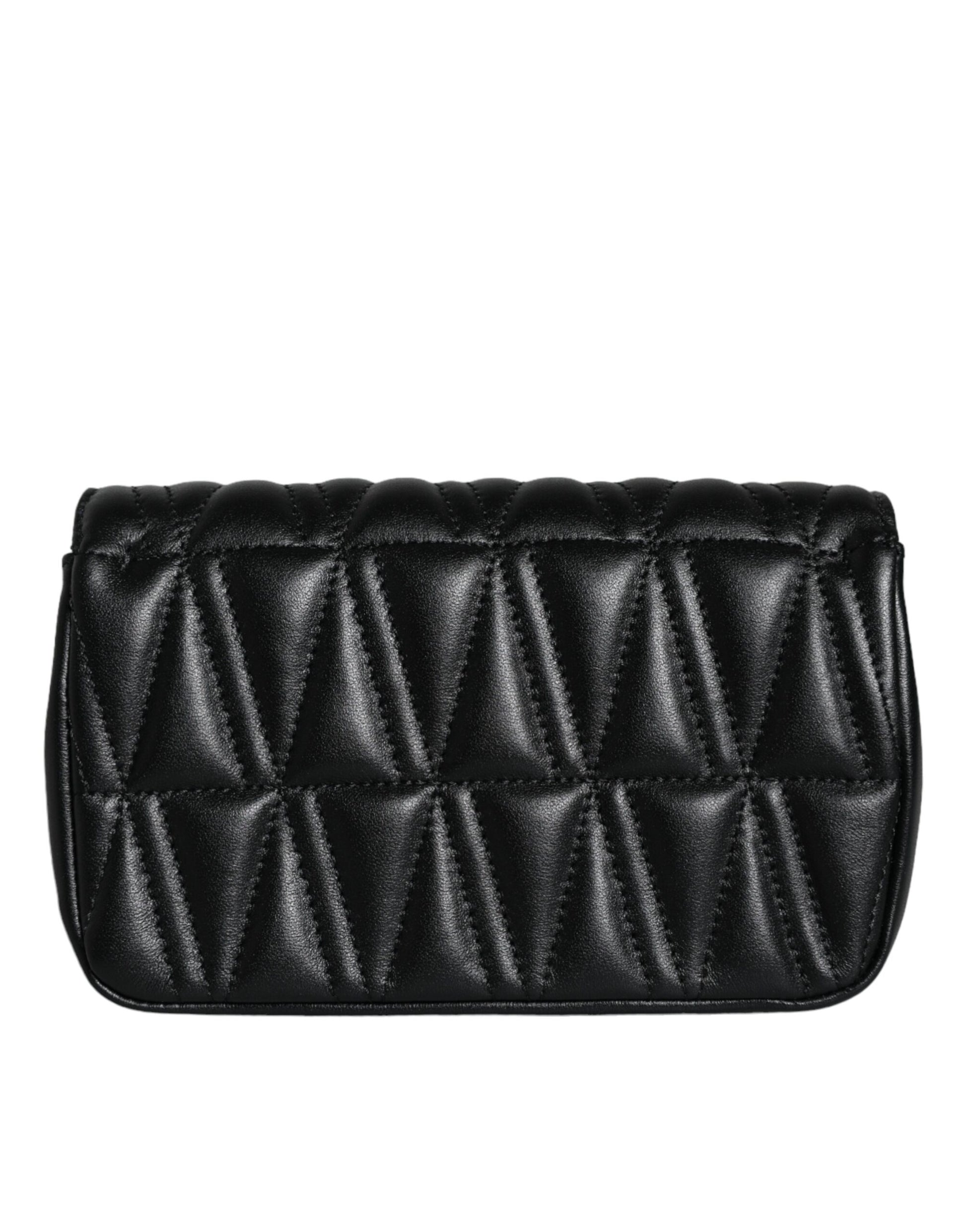 Black Mini Nappa Leather Crossbody Shoulder Bag