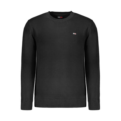 Black Cotton Men Sweater