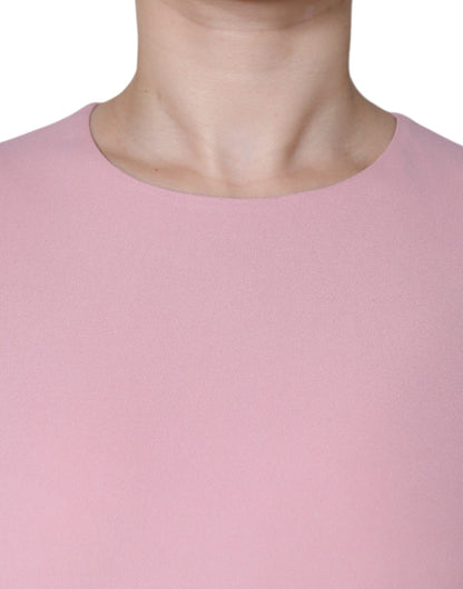 Pink A-line Viscose 3/4 Sleeves Dress