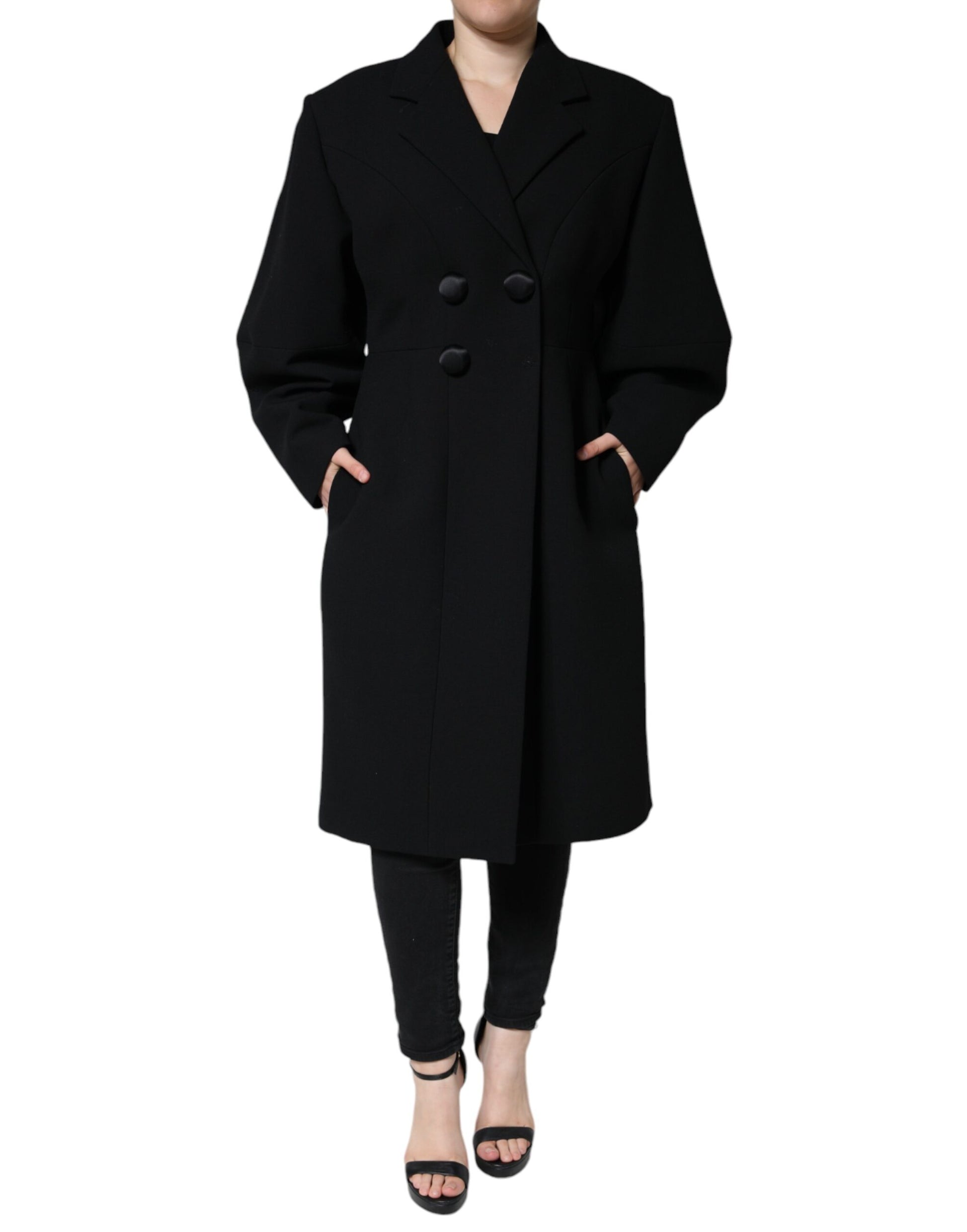 Black Double Breasted Trench Coat Jacket