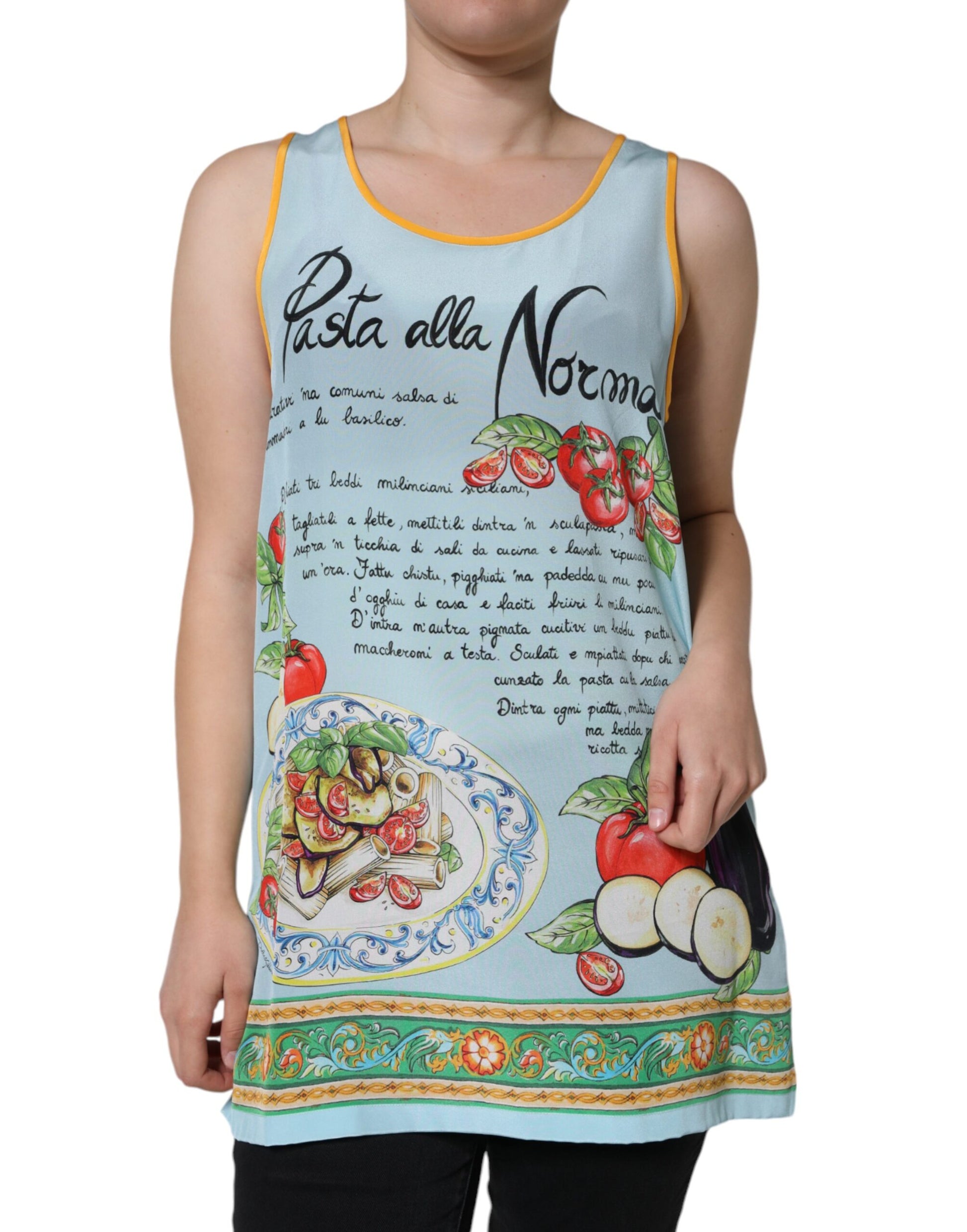 Multicolor Pasta Alla Norma Print Tank Top