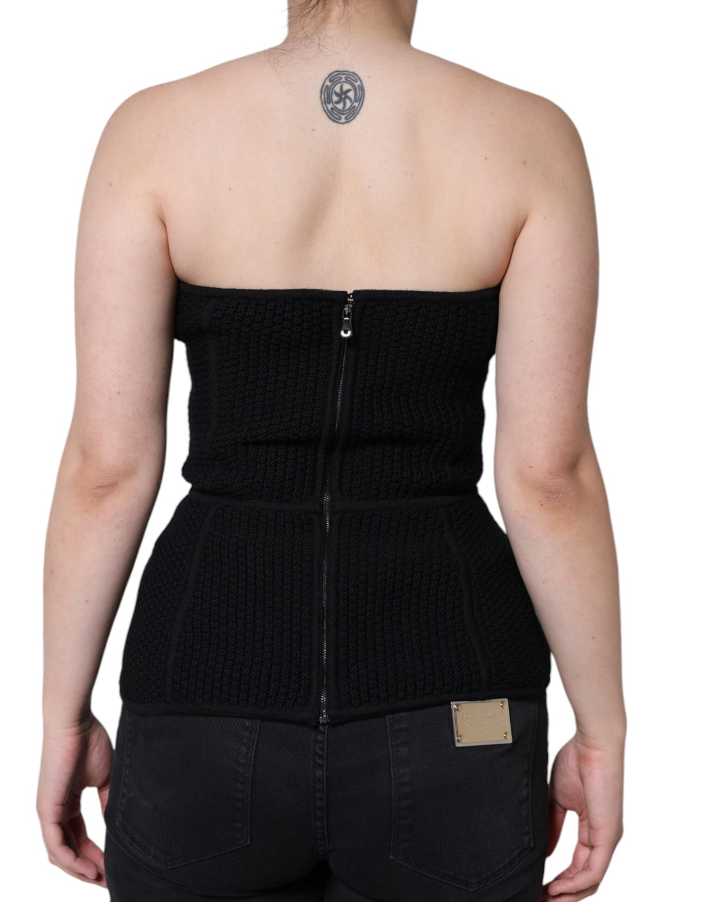 Black Bustier Sleeveless Corset Blouse Top