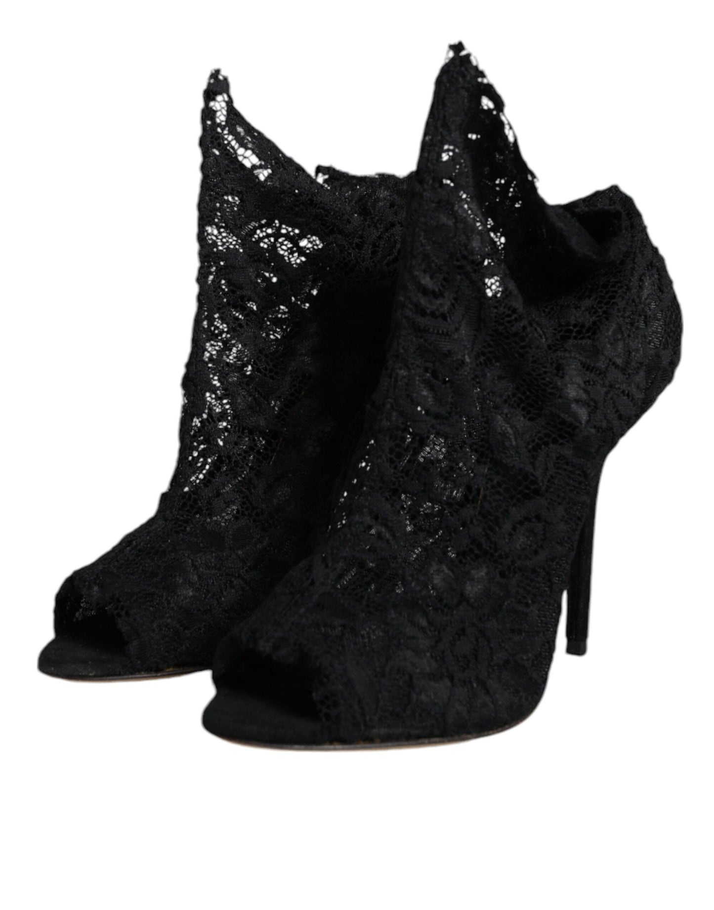 Black Stretch Taormina Lace Boots Shoes