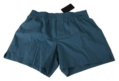 Blue Cotton Regular Boxer Shorts Underwear