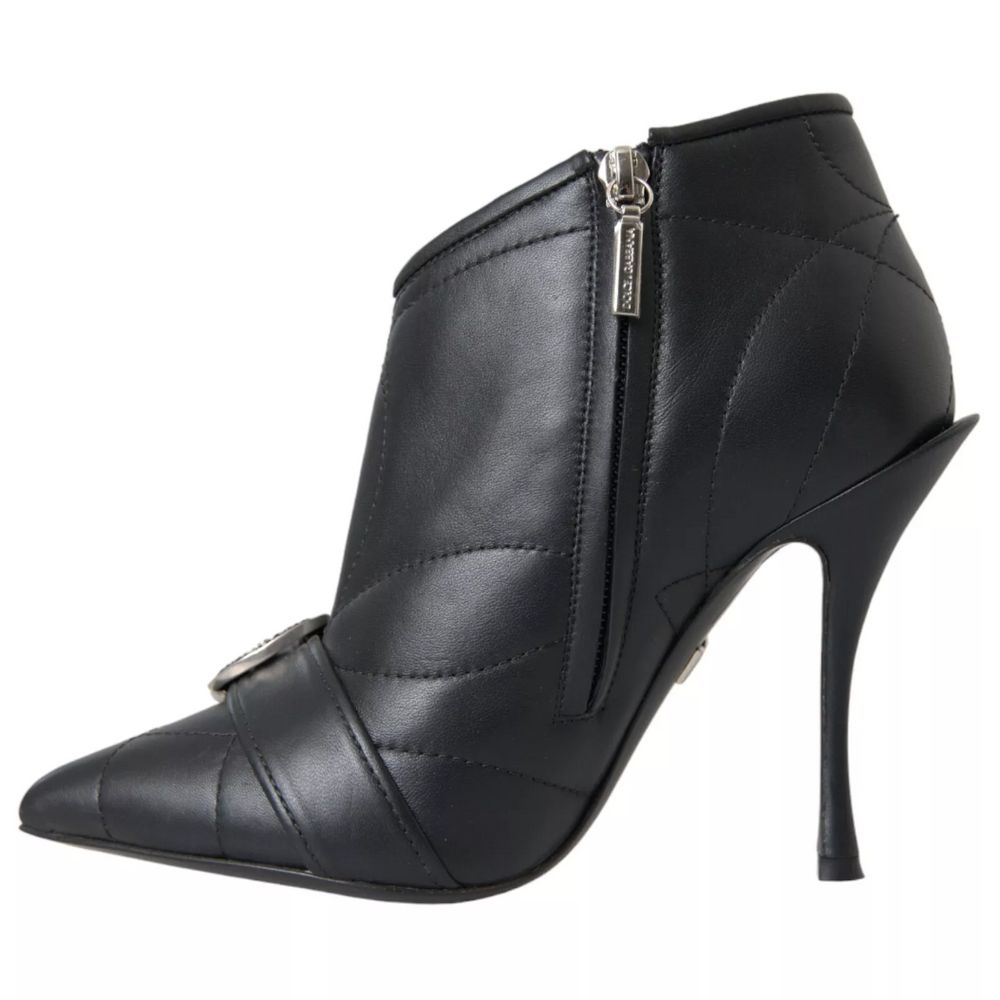 Black Leather Di Lambskin Boot