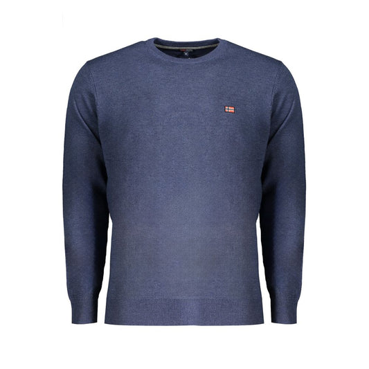 Blue Wool Men Sweater