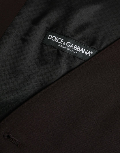Dolce & Gabbana Brown Wool Waistcoat Dress Formal Vest