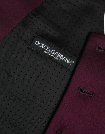 Dolce & Gabbana Maroon Satin Silk Waistcoat Dress Formal Vest