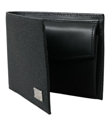 Dolce & Gabbana Sleek Black Calf Leather Bifold Wallet