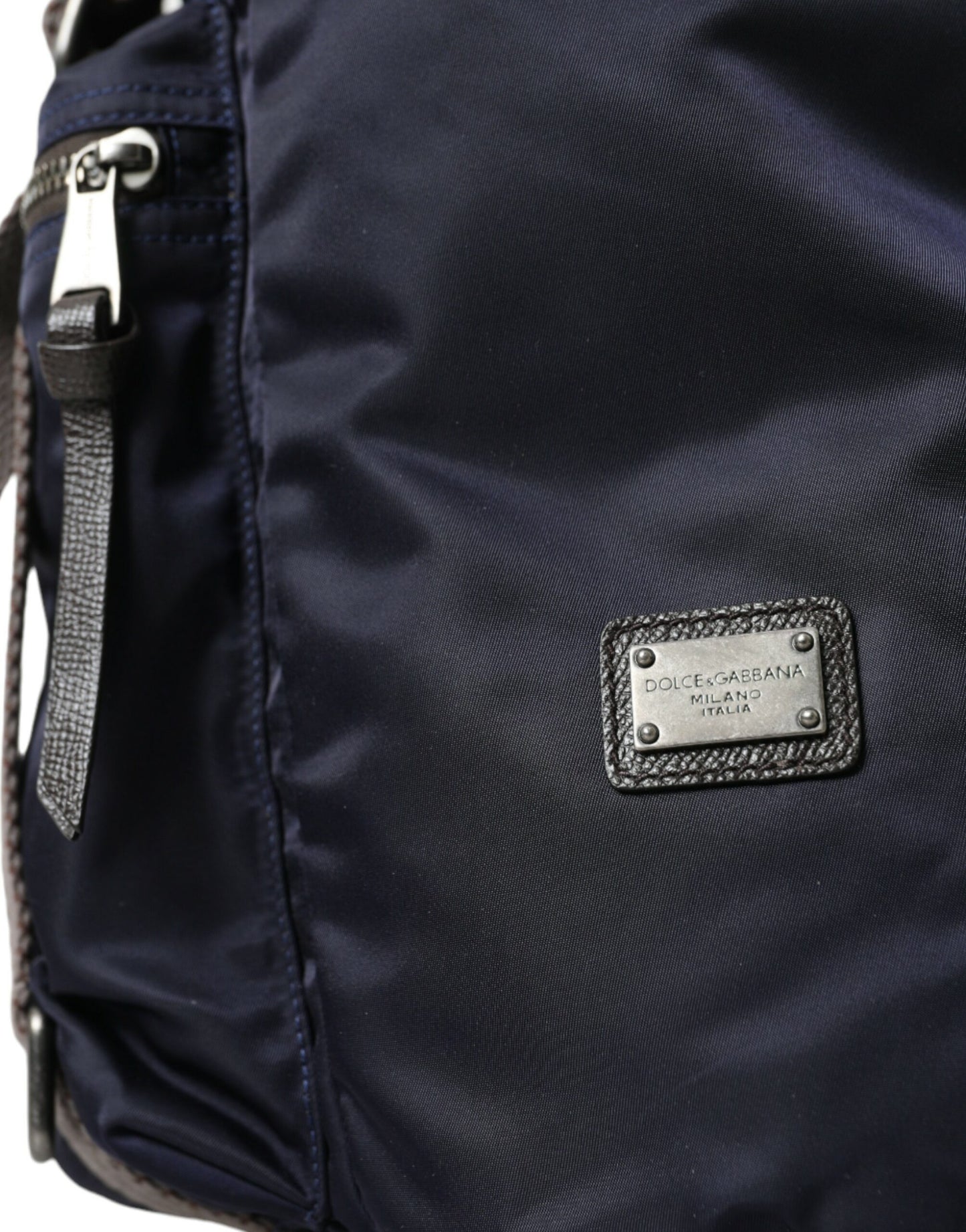 Dolce & Gabbana Elegant Blue Nylon Leather Backpack