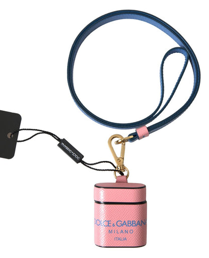 Dolce & Gabbana Chic Calf Leather Airpods Case in Pink