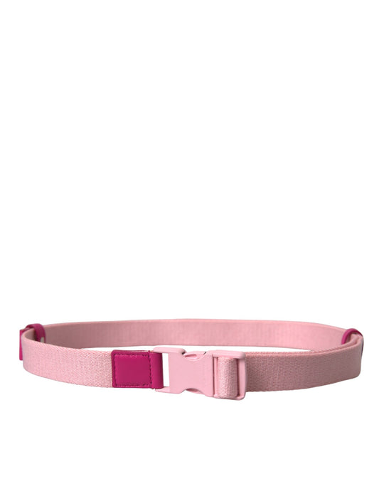 Dolce & Gabbana Pink Canvas Stretch Plastic Buckle Women Belt