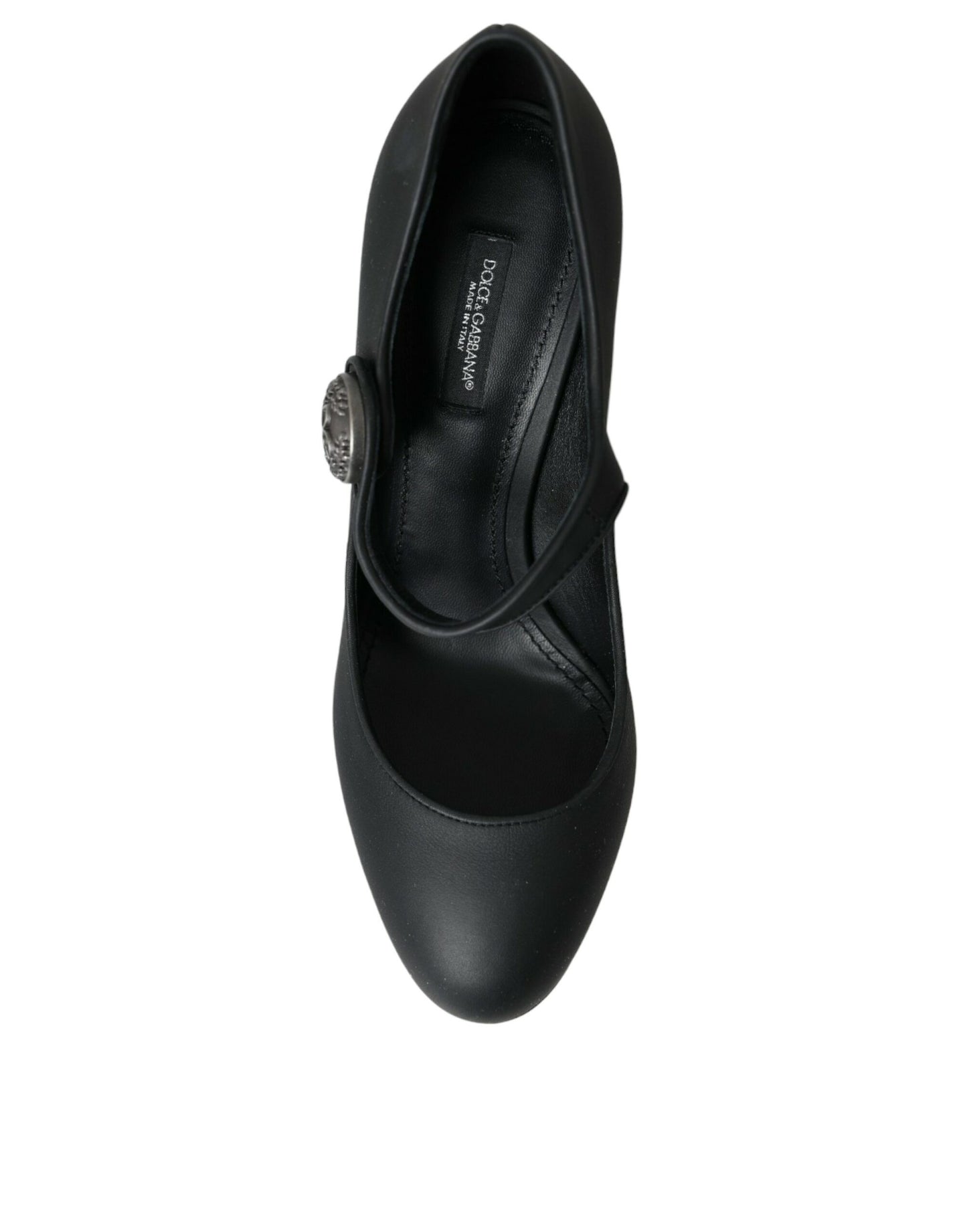 Dolce & Gabbana Black Leather Mary Jane Pumps Heels Shoes