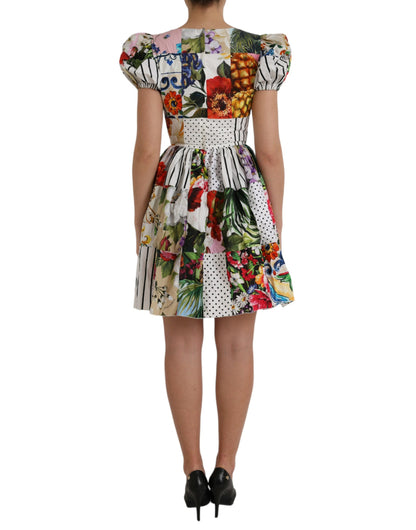 Dolce & Gabbana Multicolor Patchwork Cotton Aline Mini Dress