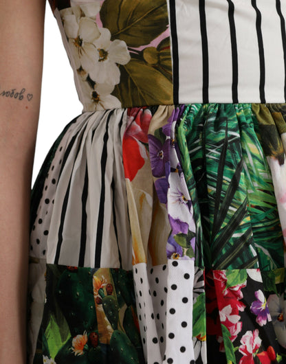 Dolce & Gabbana Multicolor Patchwork Cotton Aline Mini Dress