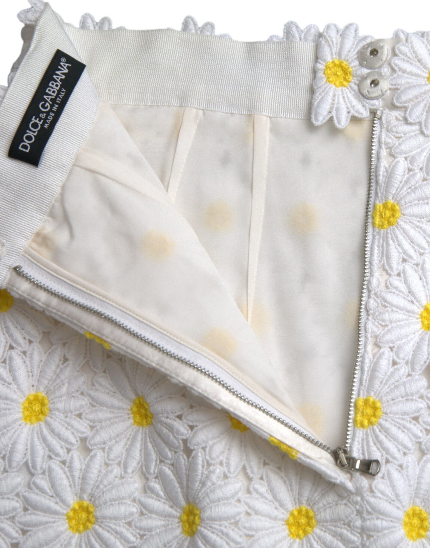 Dolce & Gabbana White Floral A-line Mini Skirt