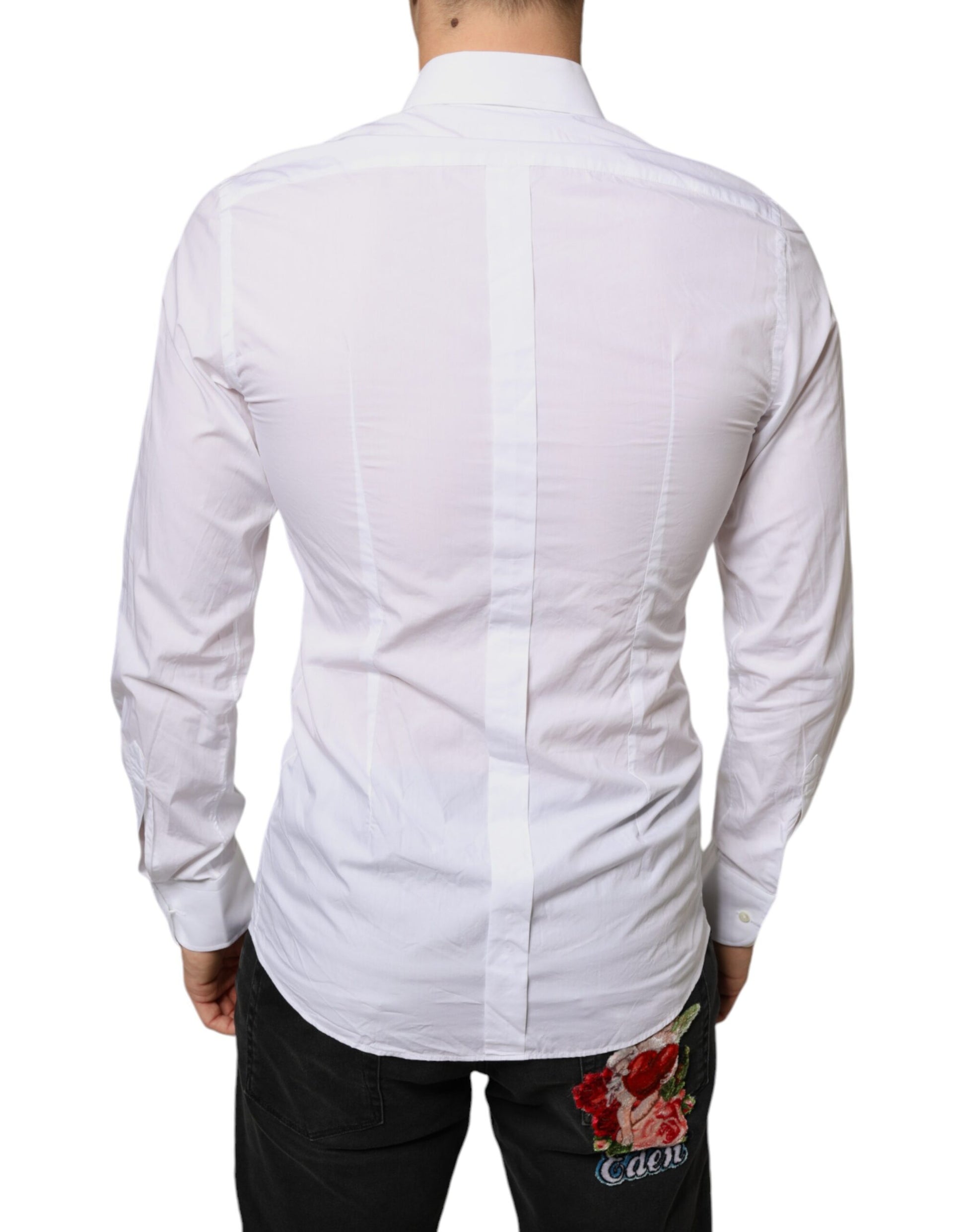 White Bib Cotton Poplin Formal Dress Shirt