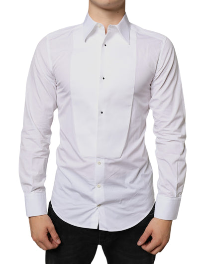 White Bib Cotton Poplin Formal Dress Shirt