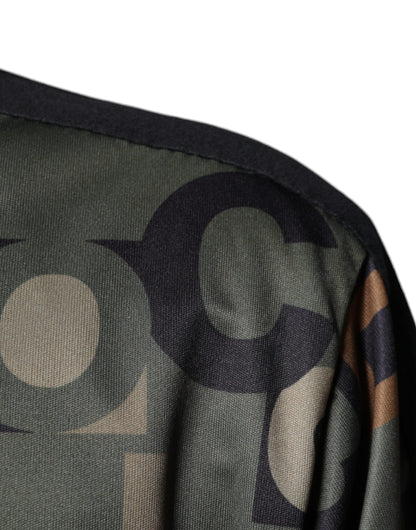 Army Green Logo Full Zip Polyester Sweater