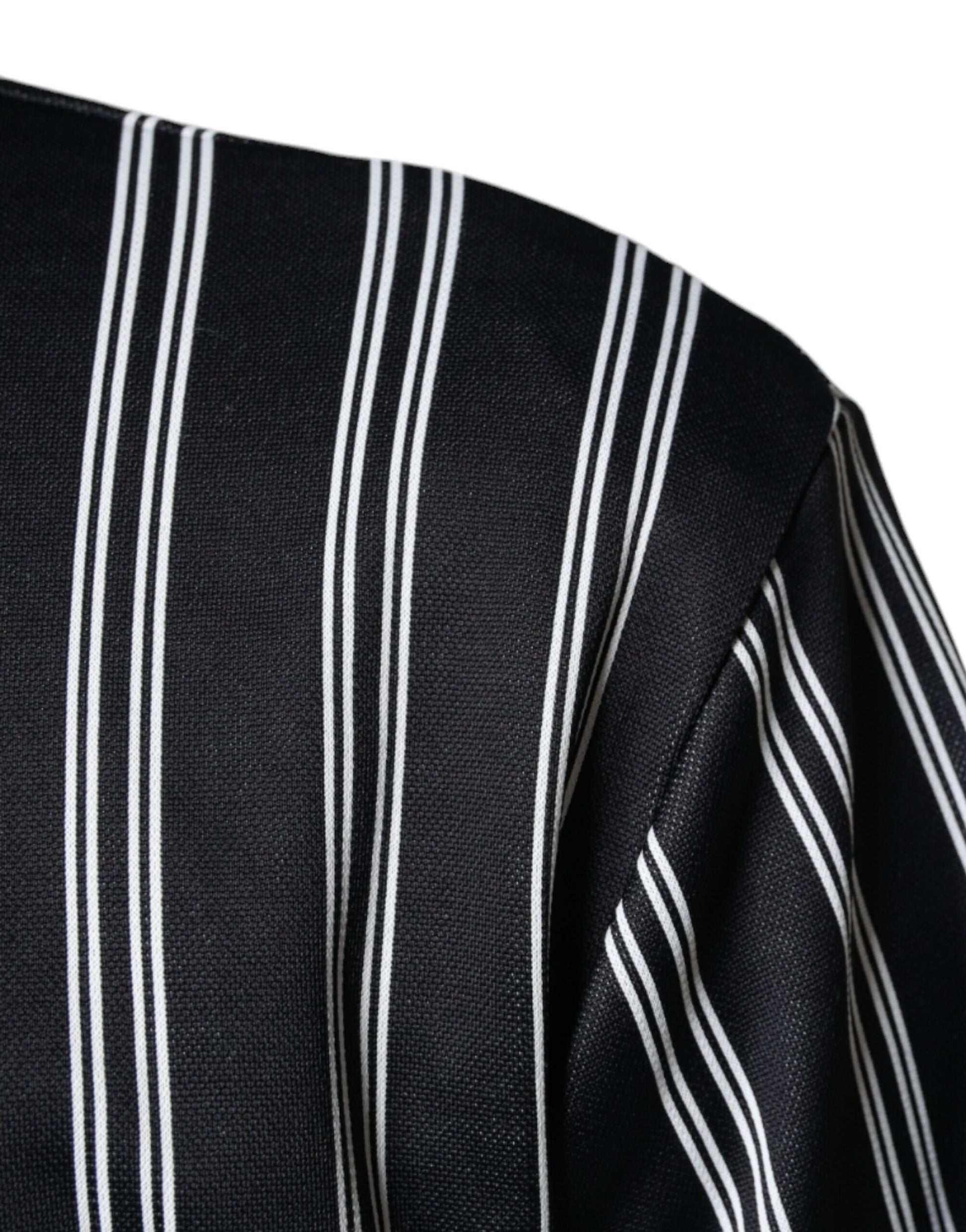 Black White Stripes Full Zip DNA Milano Men Sweater