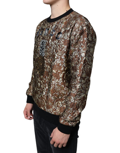 Brown Jacquard Mambo Pineapple Pullover Sweater