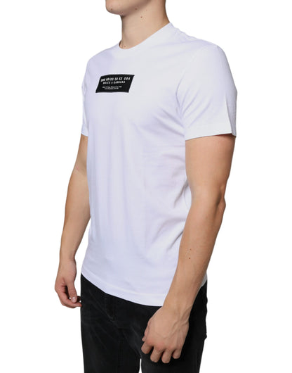 White Cotton DG Applique Casual T-shirt