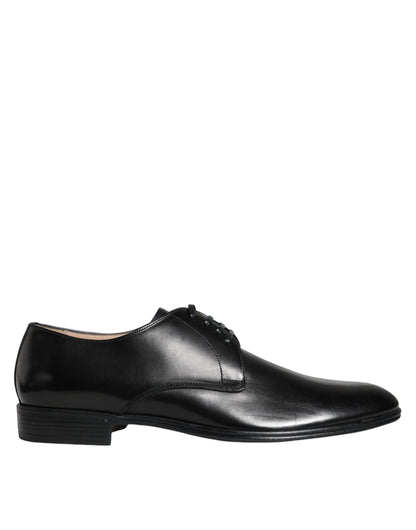 Black Leather Derby Formal Dress Shoes