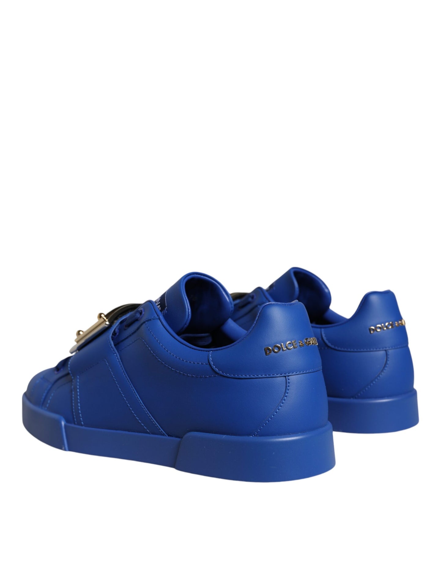 Blue Leather Low Top Portofino Sneakers Shoes