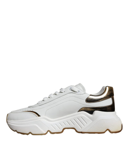 White Gold DAYMASTER Leather Sneakers Shoes