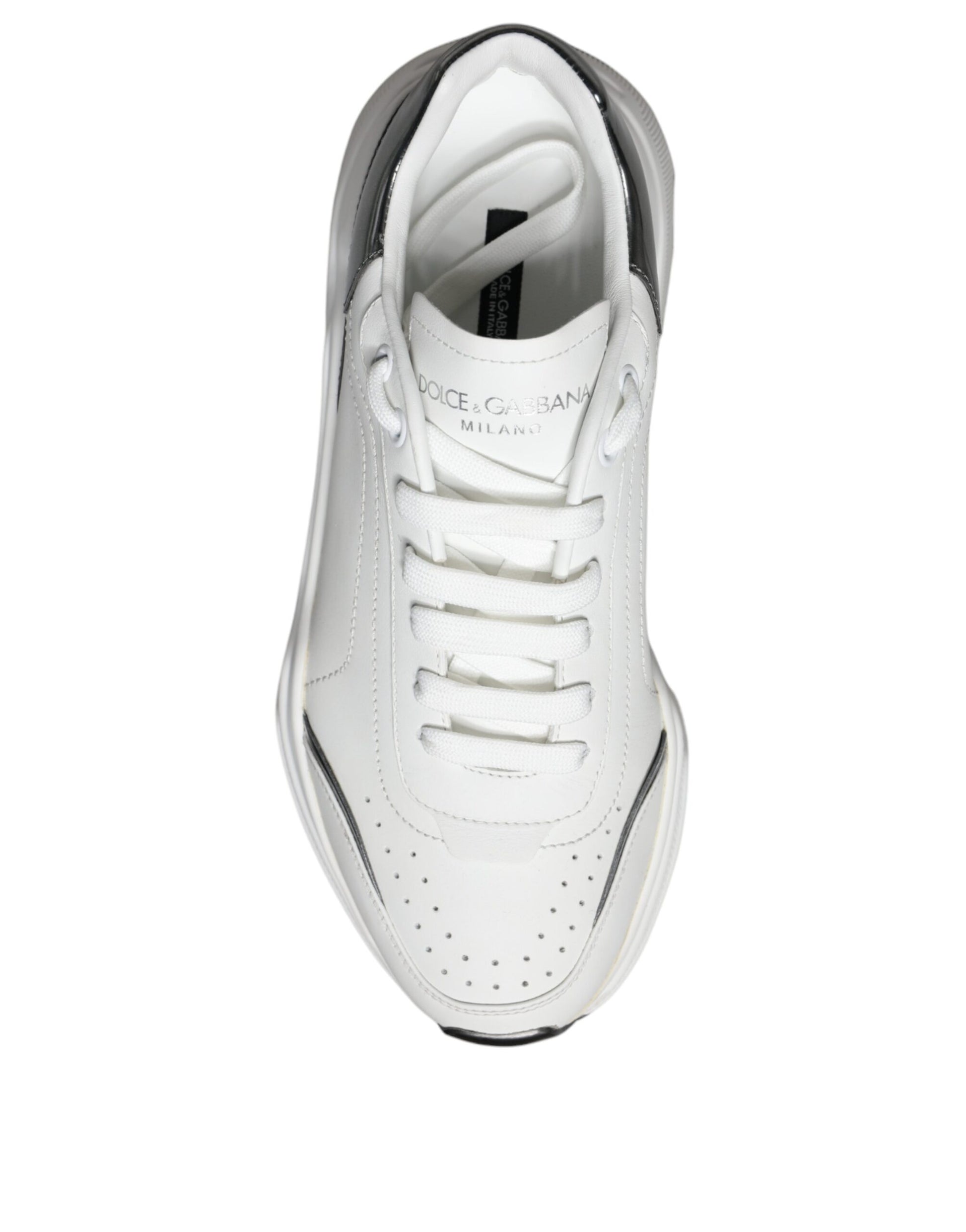 White Silver DAYMASTER Leather Sneakers Shoes