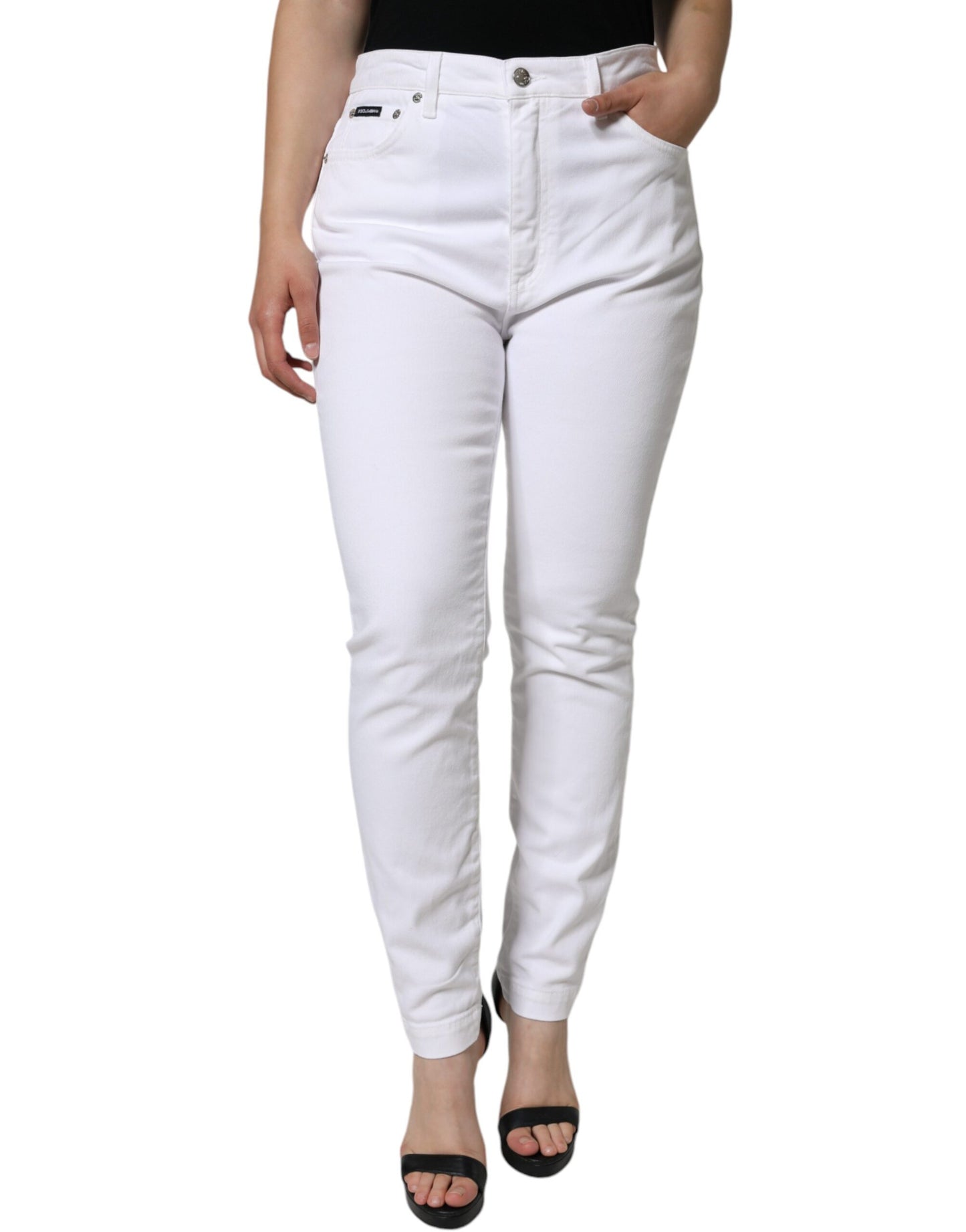 White Cotton Stretch AUDREY Skinny Jeans