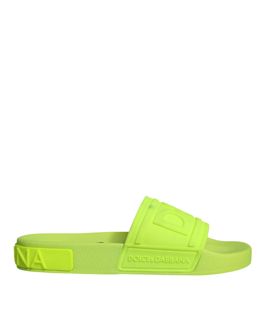 Green Rubber Slides Sandals Beachwear Shoes