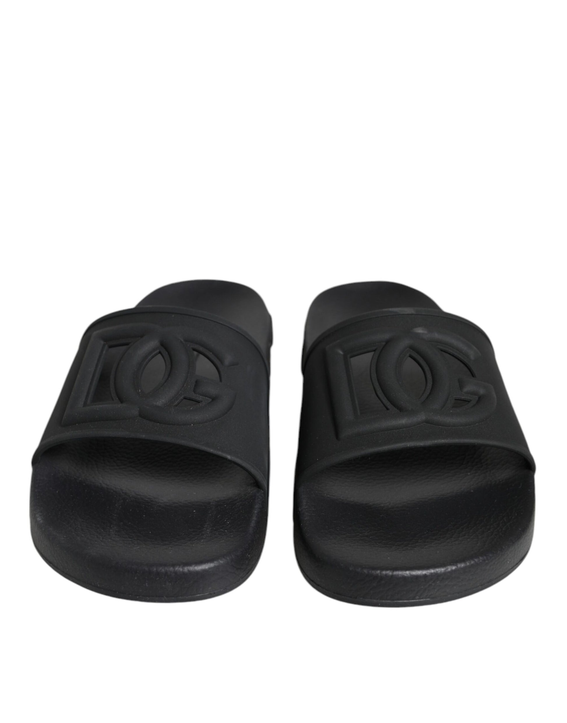 Black Rubber Slides Sandals Beachwear Shoes