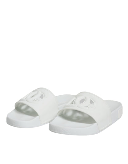 White Rubber Slides Sandals Beachwear Shoes