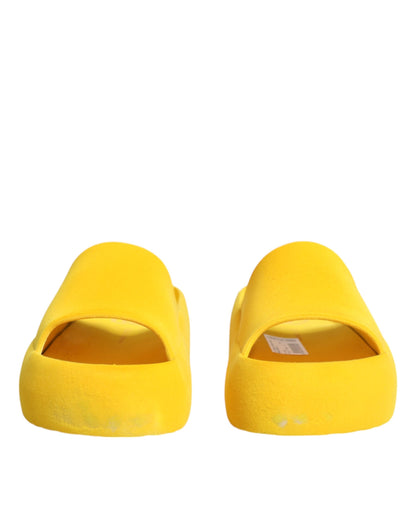 Yellow Rubber Slides Sandals Beachwear Shoes