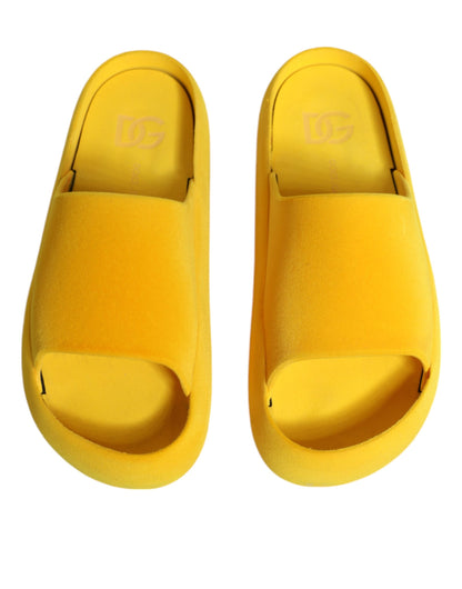 Yellow Rubber Slides Sandals Beachwear Shoes