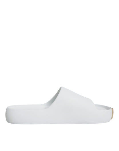 White Rubber Slides Sandals Beachwear Shoes