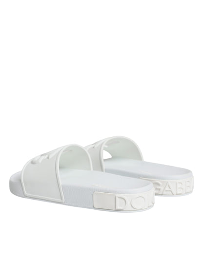 White Rubber Slides Sandals Beachwear Shoes