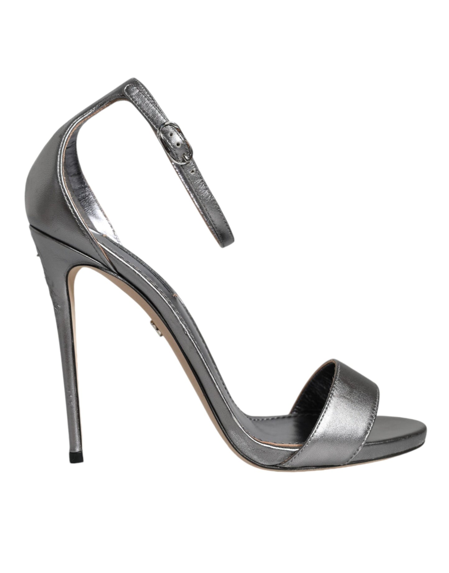 Silver KEIRA Heels Ankle Strap Sandals Shoes