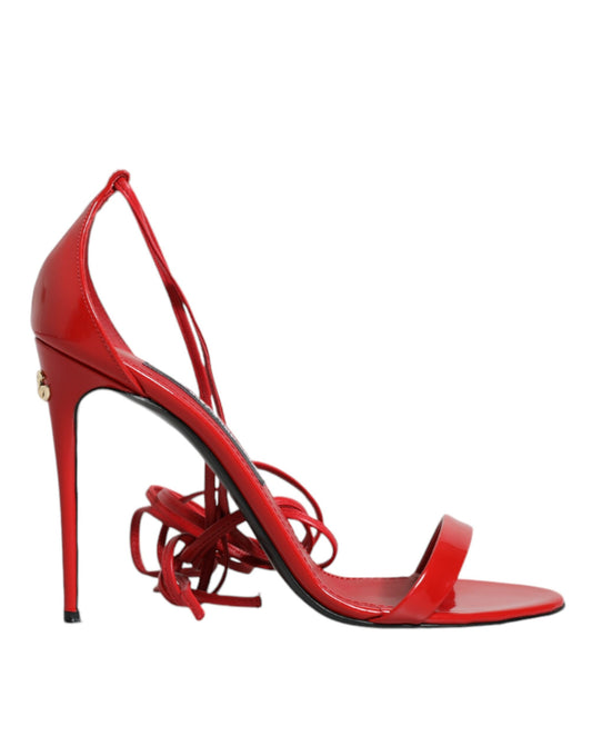 Red Leather Keira High Heels Sandals Shoes